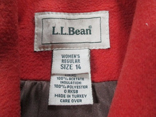 Vintage LL Bean Coat Womens 14 Regular Red Wool Cashmere Winter - Picture 10 of 15