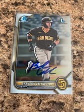 Brandon Valenzuela Signed 2022 Bowman Prospects Chrome San Diego Padres BCP-28
