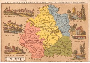 Chromos Am 6x9 Cm Environ Chocolat Aiguebelle N 36 Carte Indre Chateauroux Ebay