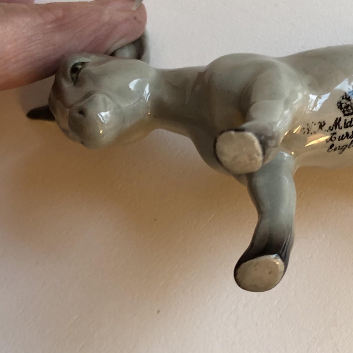 ドルトンバーズレム英国 W.R. Midwinter Ltd. Burslem England Gray Donkey Figurine
