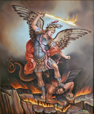St Michael The Archangel Painting in an 8'' x 10'' GLOSSY PRINT version #STM3