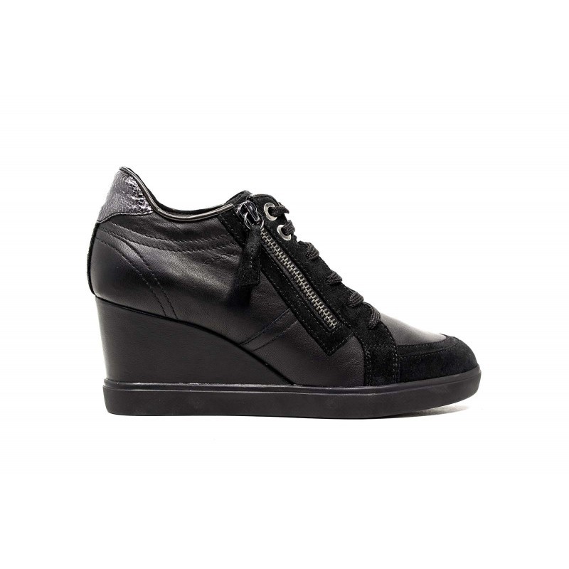 Geox D Eleni Sneakers Damenschuhe Pelle con zeppa Farbee Nero Ultima mis.40 Sconto 60% Geox D Eleni Sneakers Damenschuhe Pelle con zeppa Farbee Nero Ultima mis.40 Sconto 60%