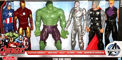 Marvel Avengers Titan Hero: Iron Man Hulk Thor + Captain America Ultron 