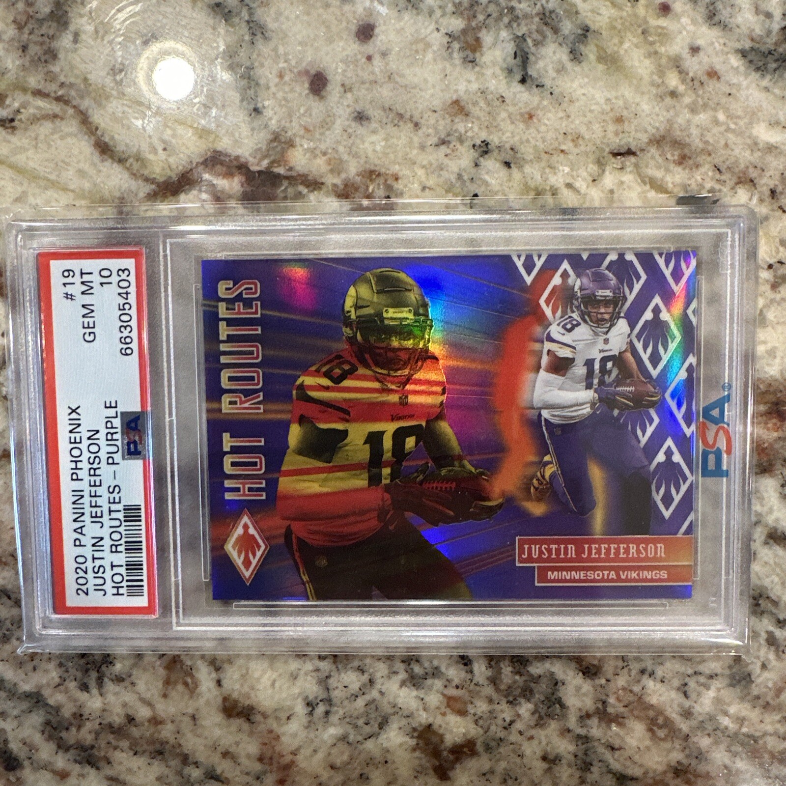 Justin Jefferson Panini Phoenix Hot Routes #19 Purple