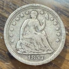 1857 Liberty Seated Half Dime Original VG+ CHRC