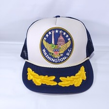 Vtg Washington D.C. Hat Cap Gold Leaves Scrambled Egg Mesh Trucker Foam Snapback