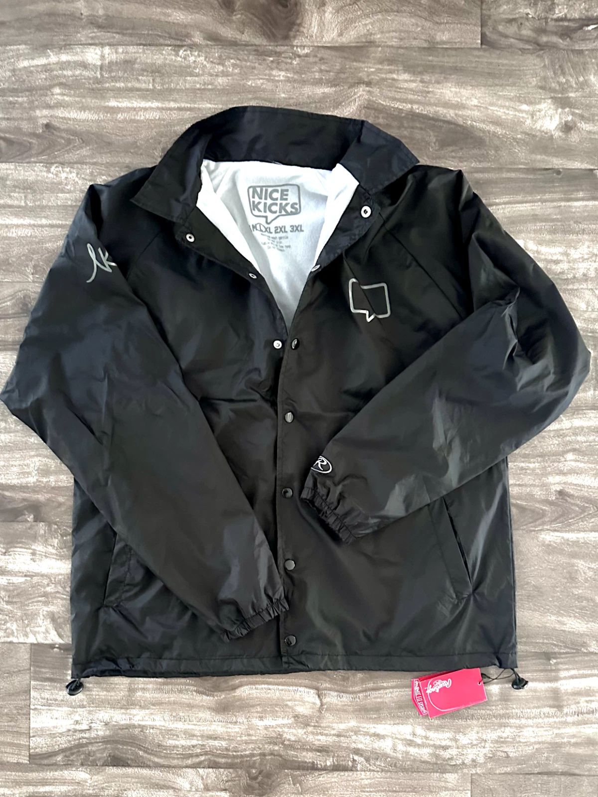Nice Kicks Los Angeles Outatime Rawlings Windbreaker Black for Men Large