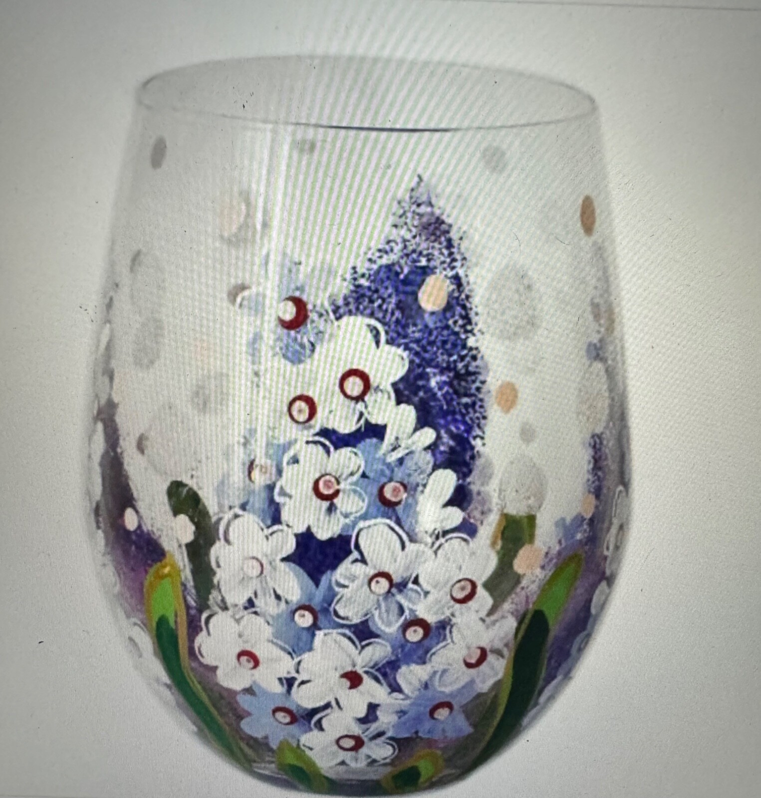 Stemless Gin Glass Lynsey Johnstone delphiniums Flowers comes boxed