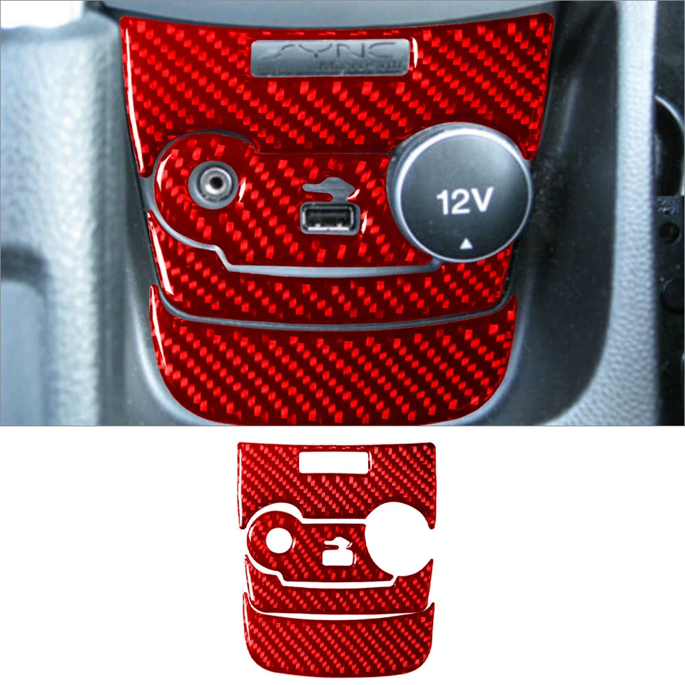 Kit de cubierta interior completo de fibra de carbono rojo 66 piezas para Ford Fiesta 2011-15 Foto 4 de 4