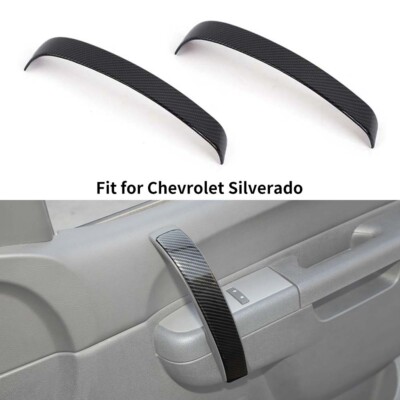 Carbon Fiber DOOR HANDLE Trim Cover Decor For Chevy Silverado GMC SIERRA 2007-13