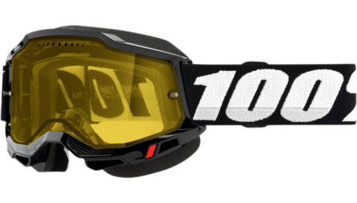 100% ACCURI 2 SNOW GOGGLES - BLACK - YELLOW LENS - Picture 1 of 1