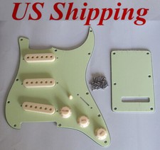 Mint Green ST SSS Pickguard w/ Aged White Pickup Covers Knobs Tip for Strat