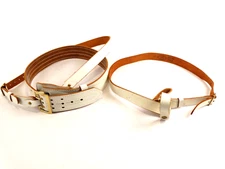 JayPee White Leather Ceremonial Belt sz 34 with extra shoulder strap