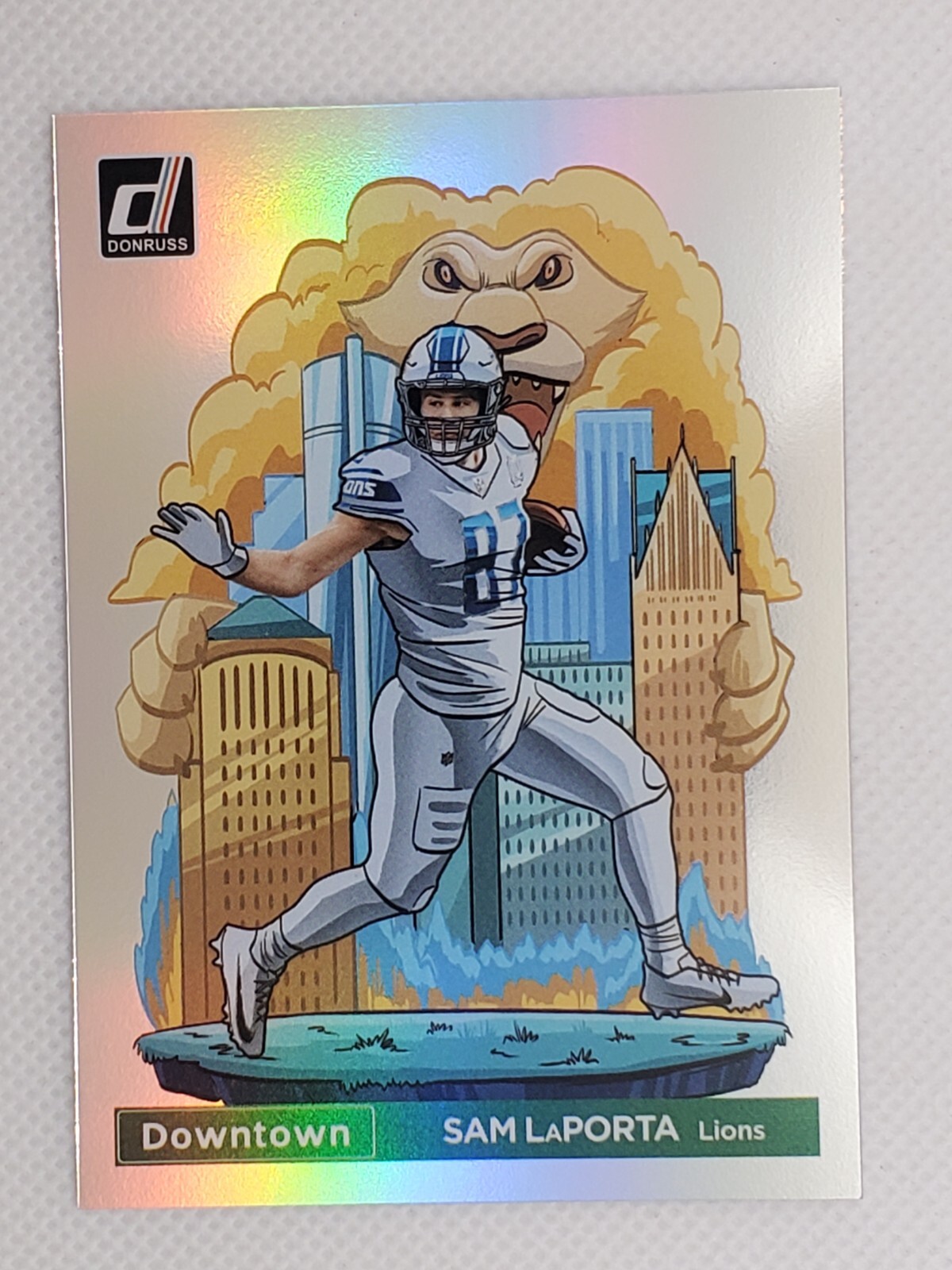 SAM LAPORTA 2024 DONRUSS DOWNTOWN #6 SP ESTUCHE TAMAÑO REGULAR HIT DETROIT LIONS SSP