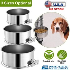 Clip on Cage Coop Cup Hook Water Feeding Bowl Dog Cat Bird Hamster Reptile Dish