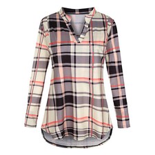 Camiseta de maternidad blusa a cuadros mujeres embarazadas enfermería manga larga ropa damas