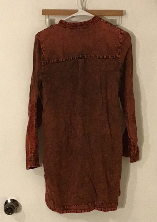 Soft Surroundings XS Button Down Roll  Blouse Bur… - image 2