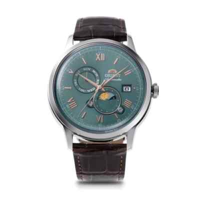 Orient Bambino Day & Night 75 Anniversary Green Automatic Watch RA-AK0805E