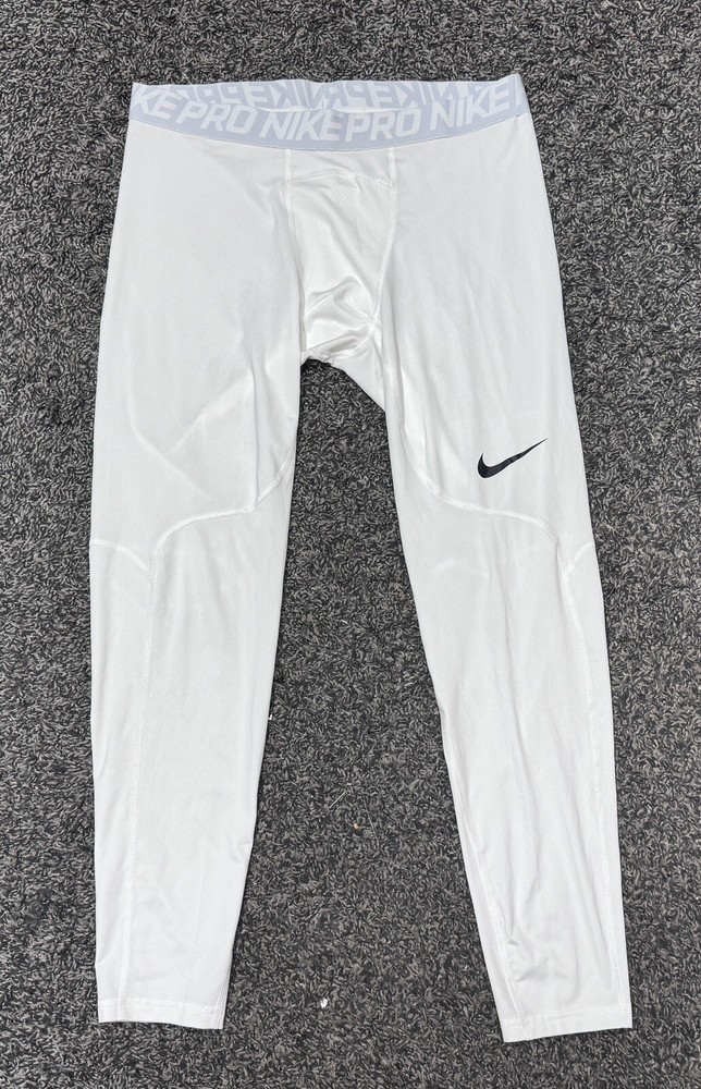Nike Pro Dri-Fit Compression Pants Men White XXL Pre-Owned