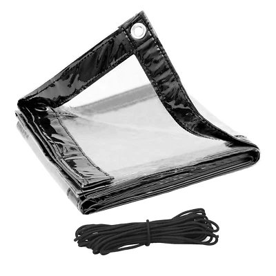 WOLTU Abdeckplane Wasserdichte Windschutz transparent PVC 380g/m² mit Ösen und Seil