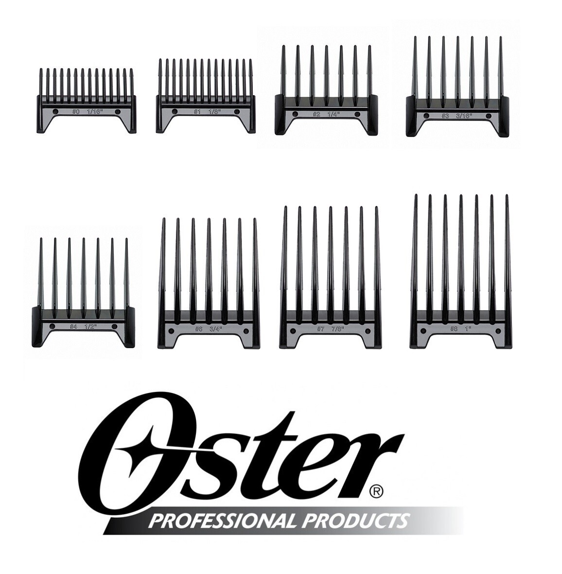 Oster Attachment Guide Guard Comb 8pc Set for FAST FEED,SPEED LINE CLIPPER Blade