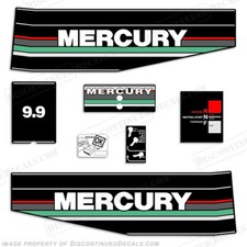Fits Mercury 1991 9.9HP Outboard Engine Decals - Teal