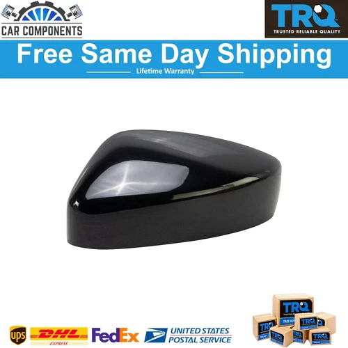 TRQ New Exterior Mirror Cap Cover Black Left Side For 2016-2023 Mazda CX-5 CX-9