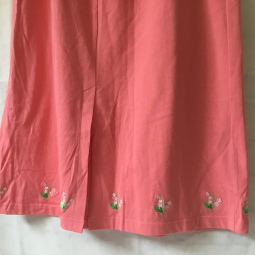 Quacker Factory Skirt Set Pink White Peach Floral Rhinestones Cotton Grandmacore - Picture 13 of 14