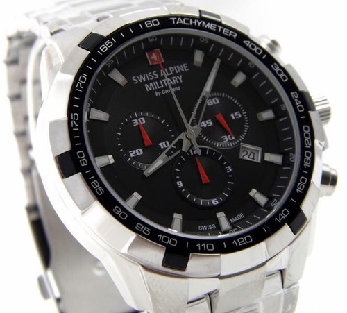 SWISS Alpine Military by Grovana 7043.9137 Herren Uhr CHRONOGRAPH Edelstahl - Bild 1 von 3