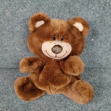 Teddy Bear Hand Puppet Plush Elroy Wallace Berrie Vintage Applause Brown Freckle