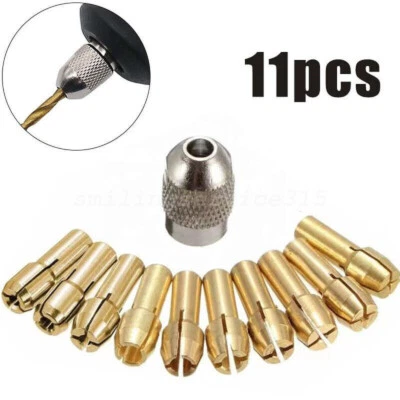 MARKENLOS 11 tlg Spannzangen Set Ø 0,5 - 3,2 mm Spannfutter Dremel Proxxon Bohrfutter 10x