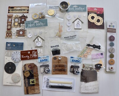 Mixed Lot Jolee's Stickers/ Clocks/ Watch Parts & Face/Mail /Mailbox/Phone