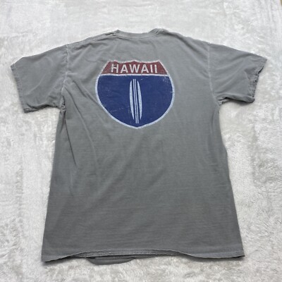 Hawaii T Shirt Adult Medium. Gray Double Sided Road Sign 