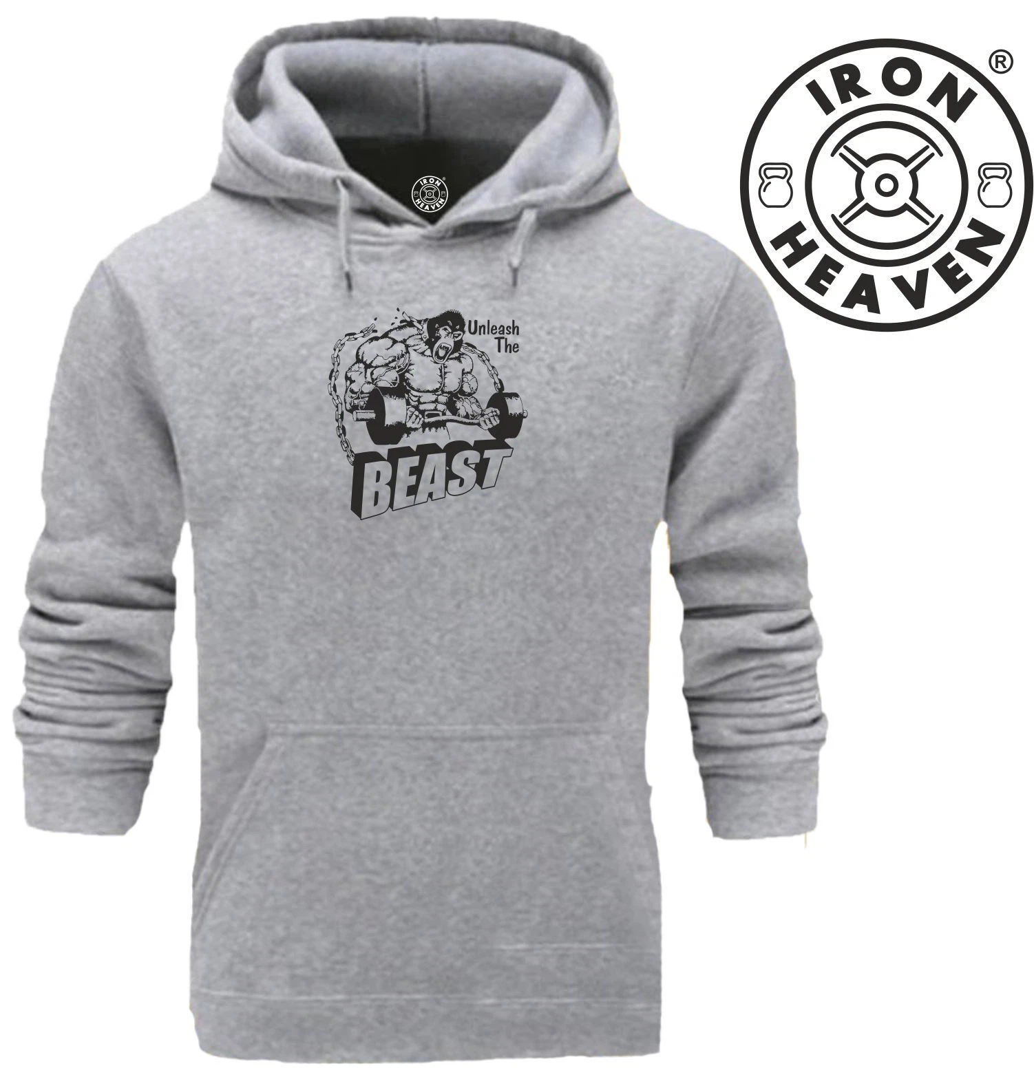 VETEMENTS Felpa con cappuccio Unleash The Beast abbigliamento palestra bodybuilding allenamento esercizio top