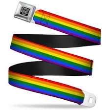 BD Wings Flag Pride Rainbow Seatbelt Buckle Belt Official Licensed REGULAR SIZE