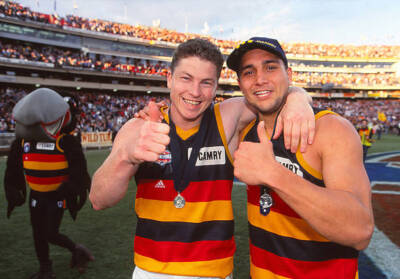 Mark Bickley Of The Crows And Team Mate Andrew Mcleod Adelaide Crows Old Photo