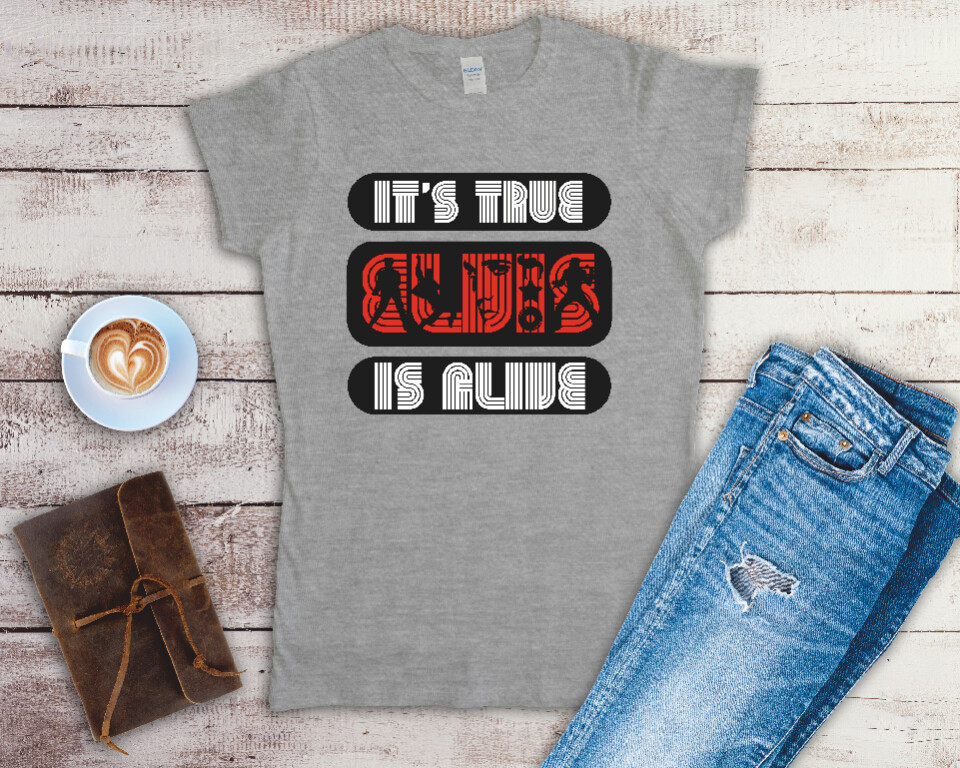 It's True Elvis Is Alive Elvis Presley Ladies Fitted T Shirt Sizes SMALL-2XL