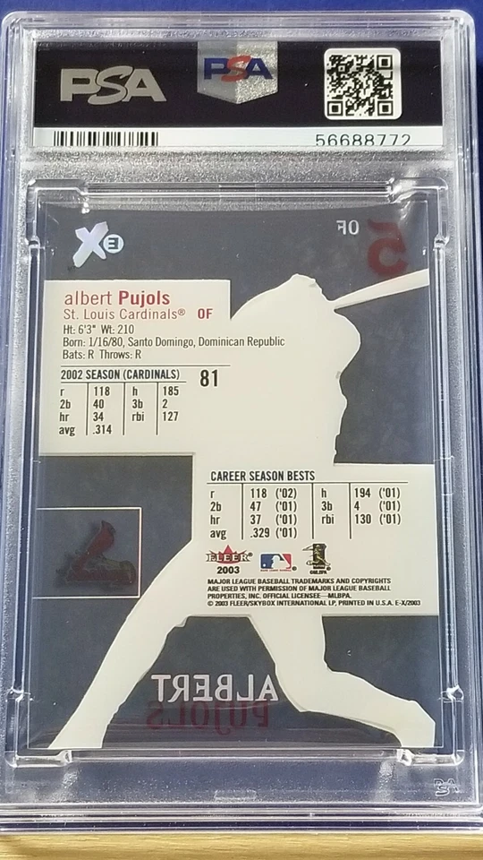 Albert Pujols - 2003 Fleer E-X PSA 9 - Image 2 of 2