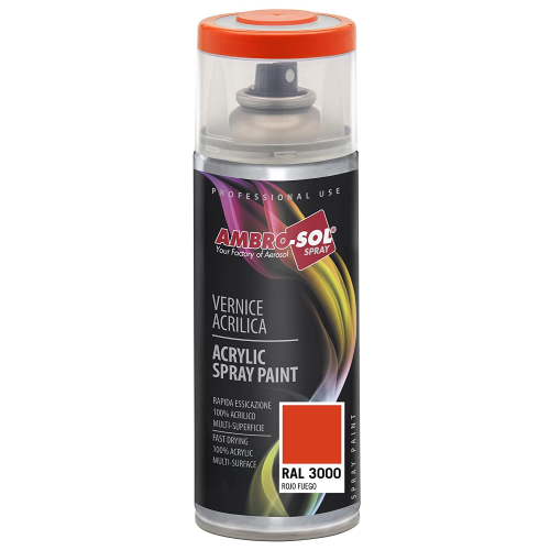 Ambro-Sol SMALTO ACRILICO MULTIUSO 400 ML RAL 3000 ROSSO FUOCO