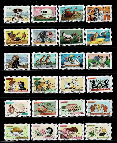 Lot De 90 Timbres Autoadhésifs De France Oblitérés – Années 2000 – Beaux Cachets AA9