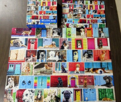 Welcome Home 1000 Piece Re-Marks Puzzle, Dog Collage + Poster;   19.25 x 26.75''