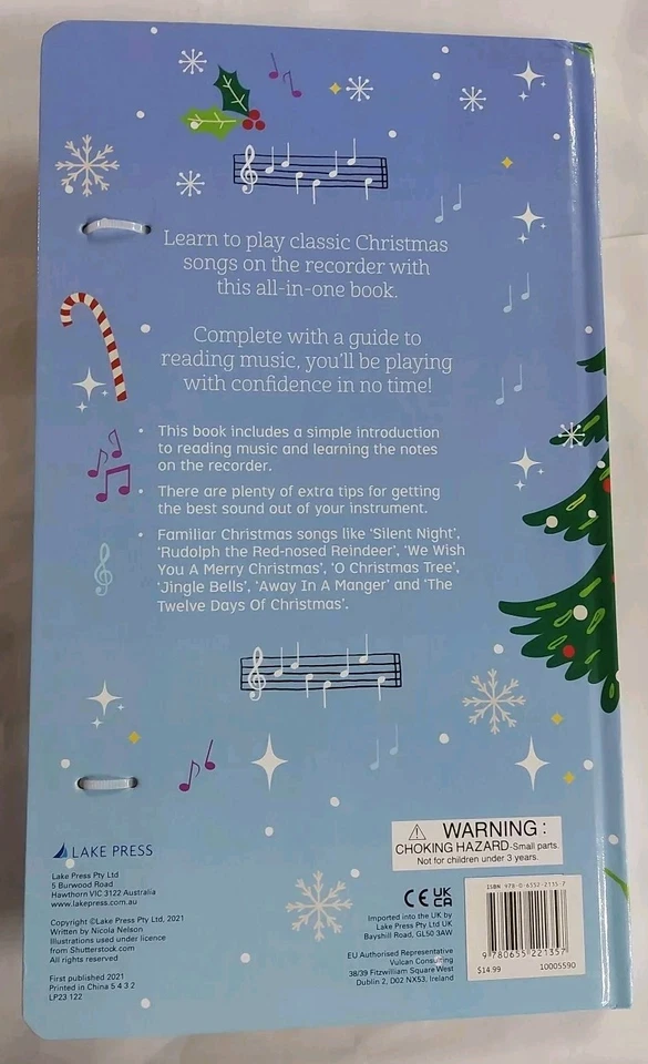 Christmas Carols Recorder Book and Recorder Lake Press 2021 - Image 2 of 2