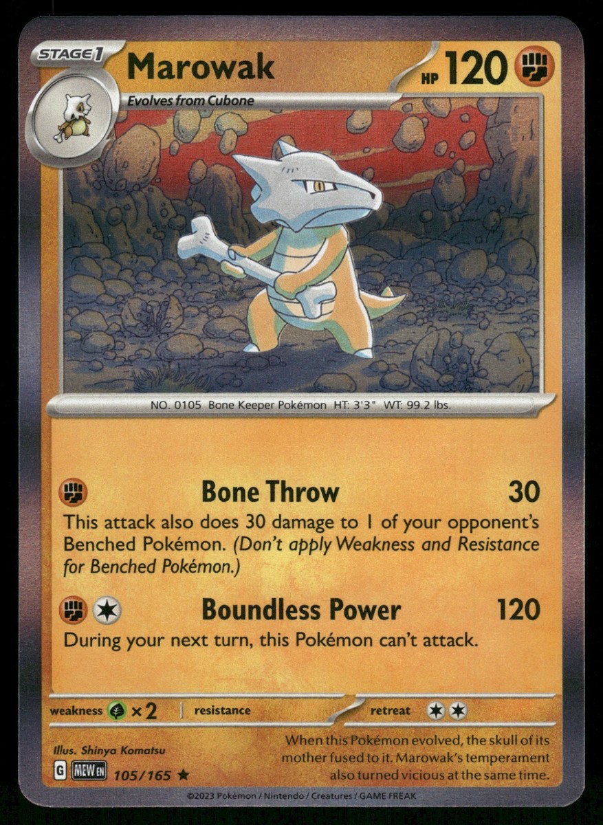 Marowak Holo NM 105/165 Scarlet & Violet 151 Pokemon Card | eBay