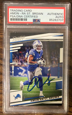 2022 Panini Prestige Amon-Ra St. Brown Signed Autograph Football Card – PSA Slab