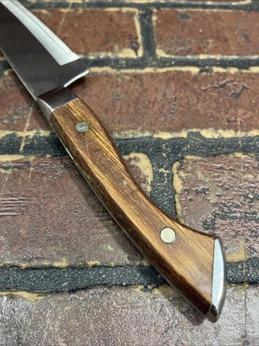 Vintage Carvel Hall Chef's Knife 7.5" Blade Wood Handle Japan 13" Overall Length - Picture 5 of 7