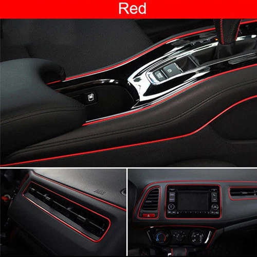 5M Car Grille Interior/Exterior Decoration Chrome Styling Molding Trim Strip Red - Picture 5 of 7