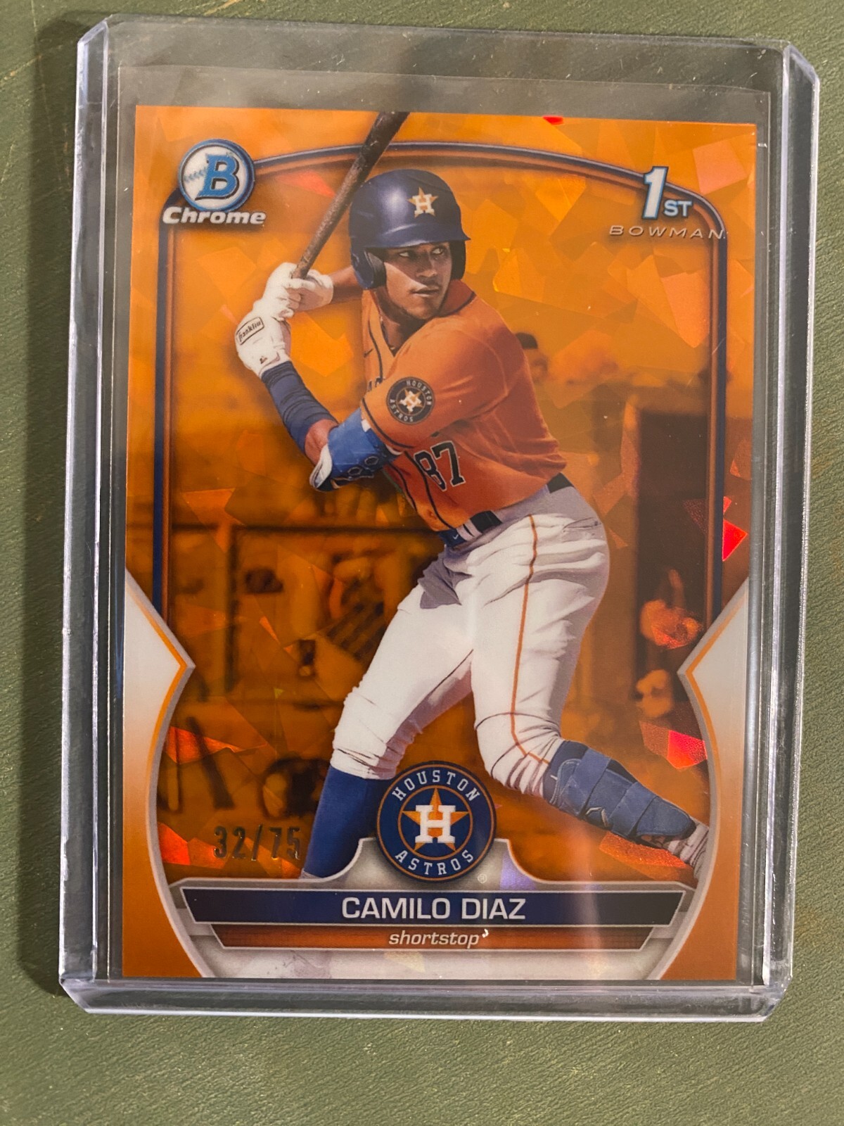 2023 Bowman Chrome Sapphire Camilo Diaz 1st #32/75 Orange Astros BCP-186