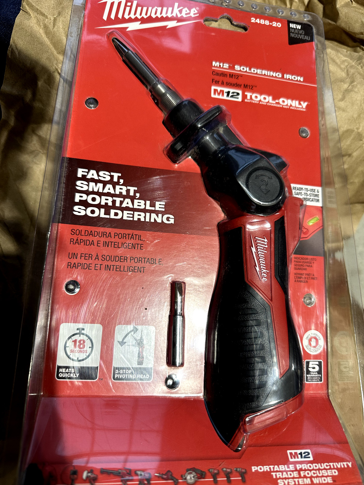 Milwaukee M12 12-Volt Lithium-Ion Cordless Soldering Iron (Tool