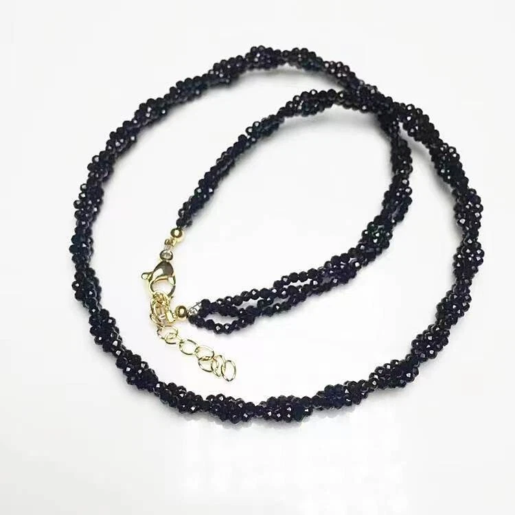 Black tourmaline cheap bead necklace