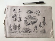 George Cruikshank britischer Illustrator 1833 Skizzenbuch Seite Ref 51400